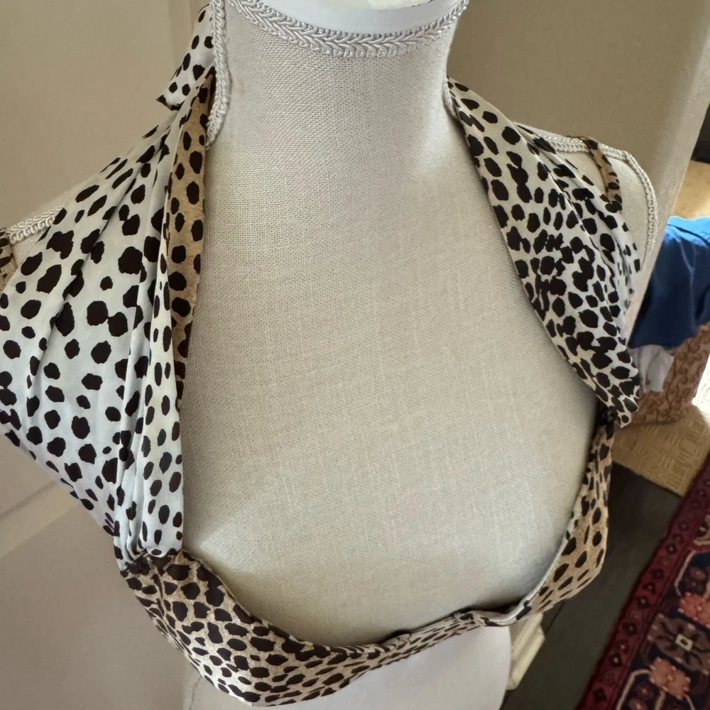 Roberto Cavalli Black Top with Animal Print Bra Top - Picture 7 of 11